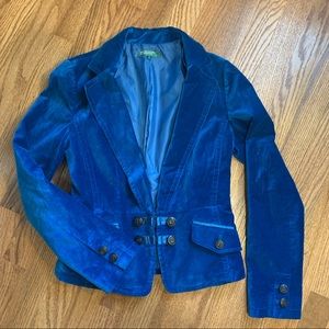 United Colors Benetton turquoise velvet blazer